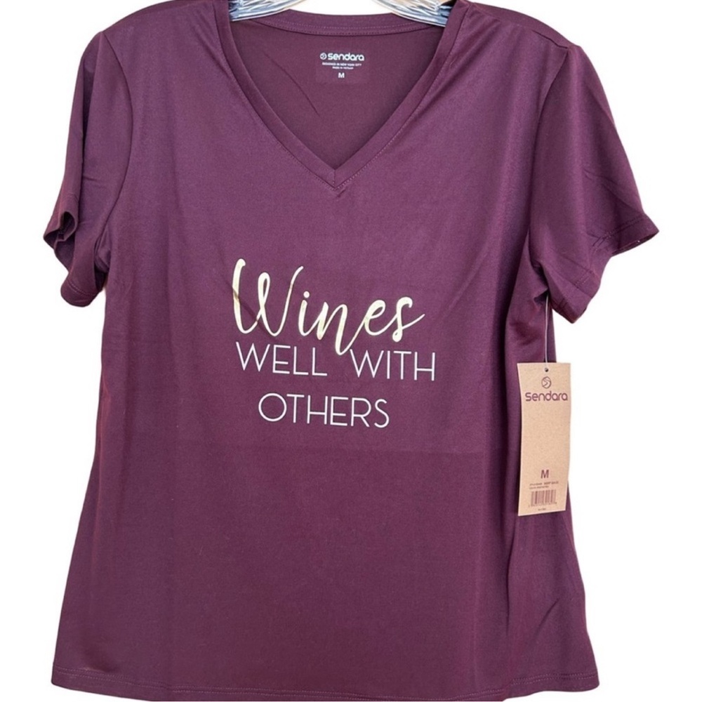 New LightWeight T-shirt w Logo "Wines Well With Others"